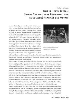 This Is Heavy Metal: Spinal Tap Und Ihre Beziehung Zur (Medialen) Realität Des Metals