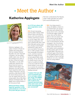 Katherine Applegate Career Media Specialist and Author (Visit