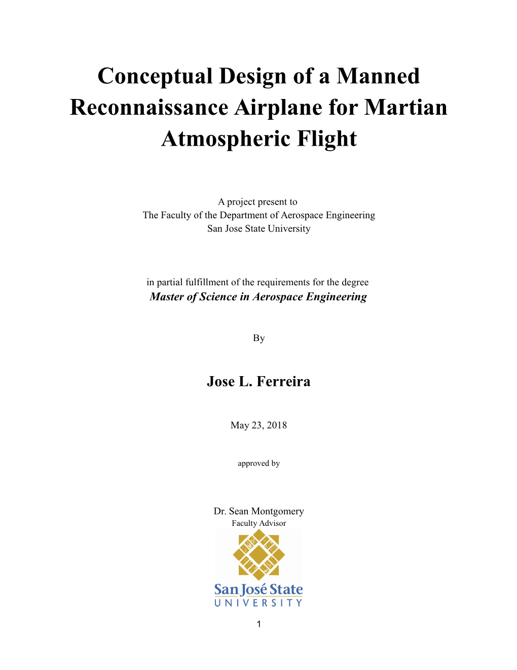 Conceptual Design of a Manned Reconnaissance Airplane for Martian Atmospheric Flight