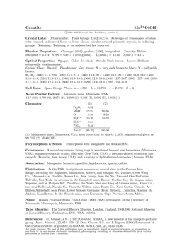 Groutite Mn3+O(OH) C 2001-2005 Mineral Data Publishing, Version 1