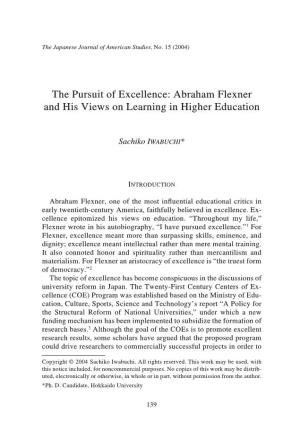 Abraham Flexner and His Views on Learning in Higher Education