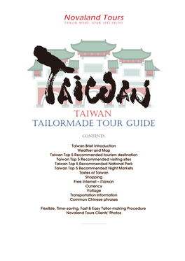Tailormade Tour Guide Taiwan