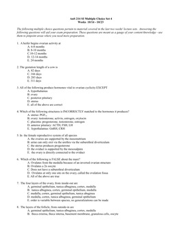 Ans 214 SI Multiple Choice Set 4 Weeks 10/14 - 10/23