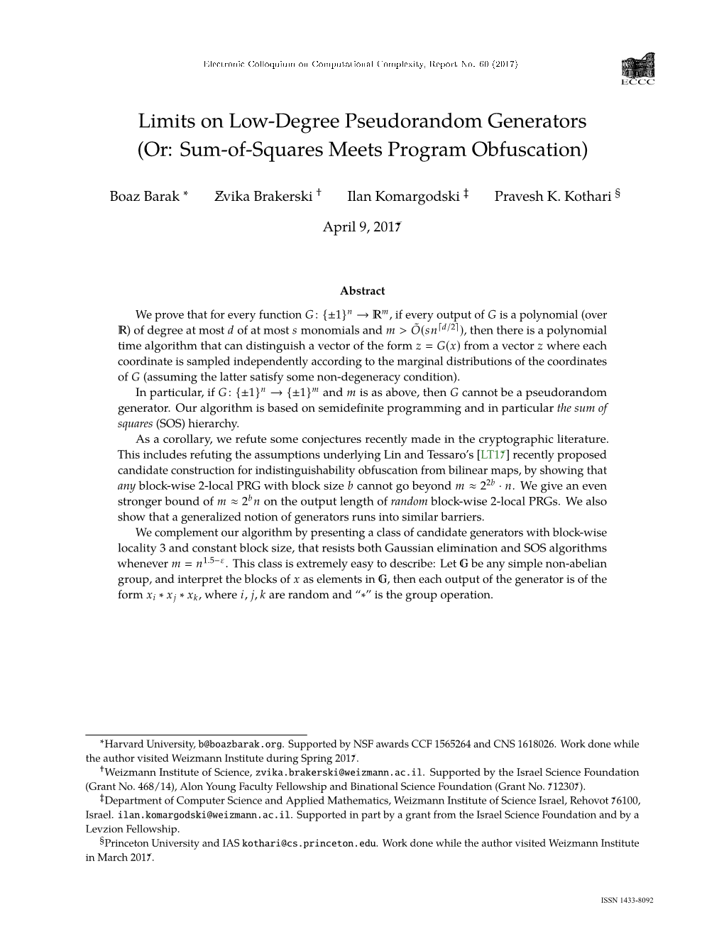 Limits on Low-Degree Pseudorandom Generators (Or: Sum-Of-Squares Meets Program Obfuscation)