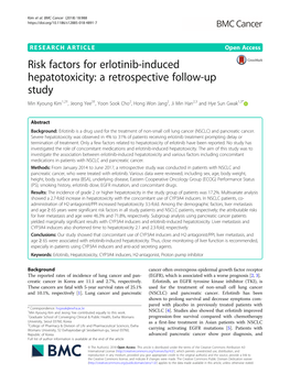 Risk Factors for Erlotinib-Induced Hepatotoxicity