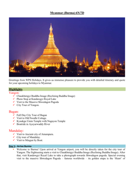 Bagan: Mandalay