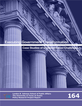 Executing Government Transformation Case Studies of Implementation Challenges