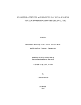 Knowledge, Attitudes, and Perceptions of Social Workers