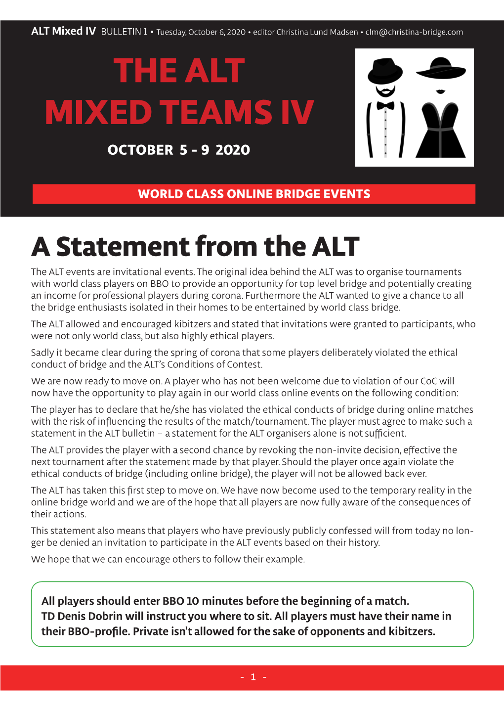 The Alt Mixed Teams Iv October 5 - 9 2020