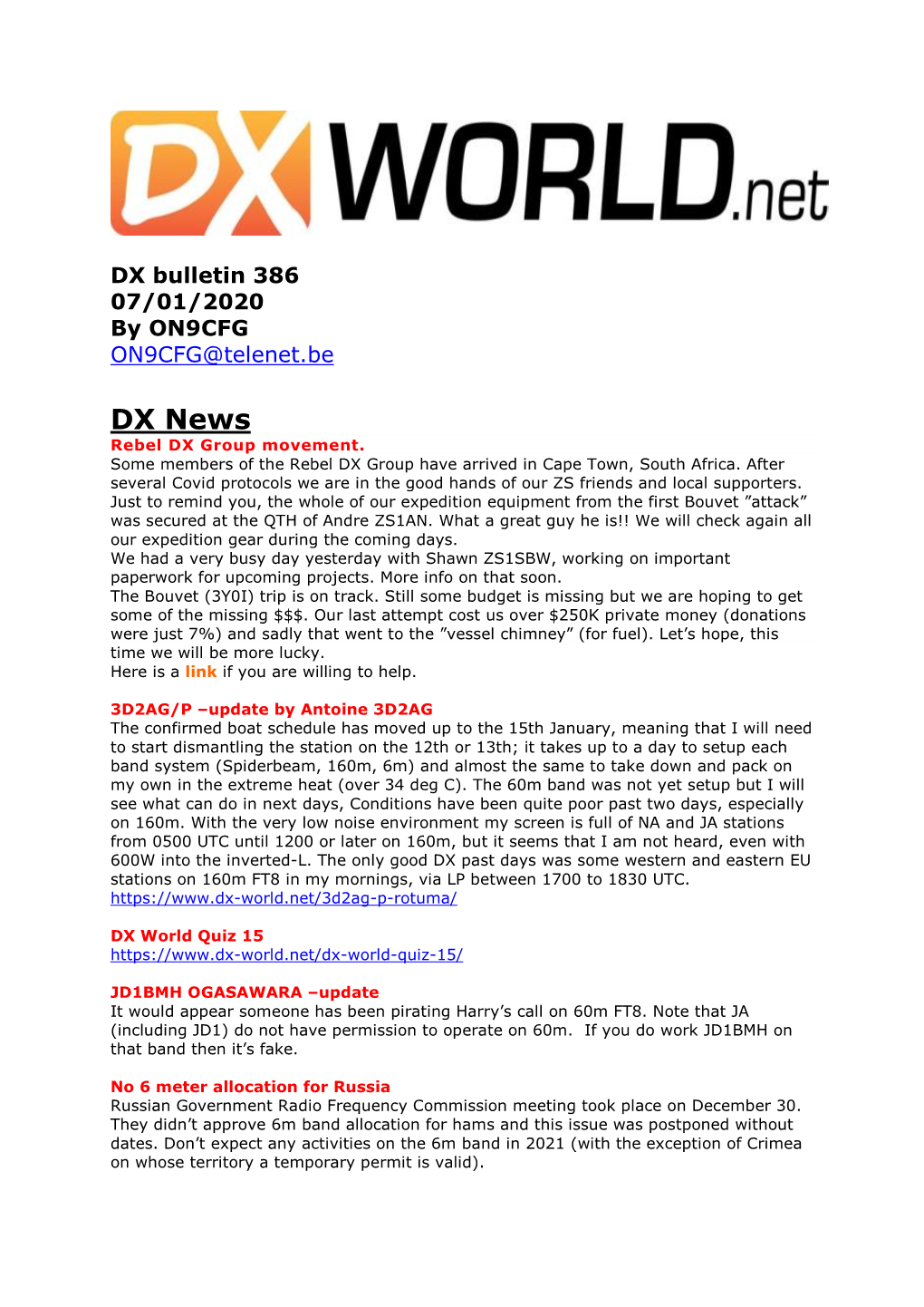 DX News Rebel DX Group Movement