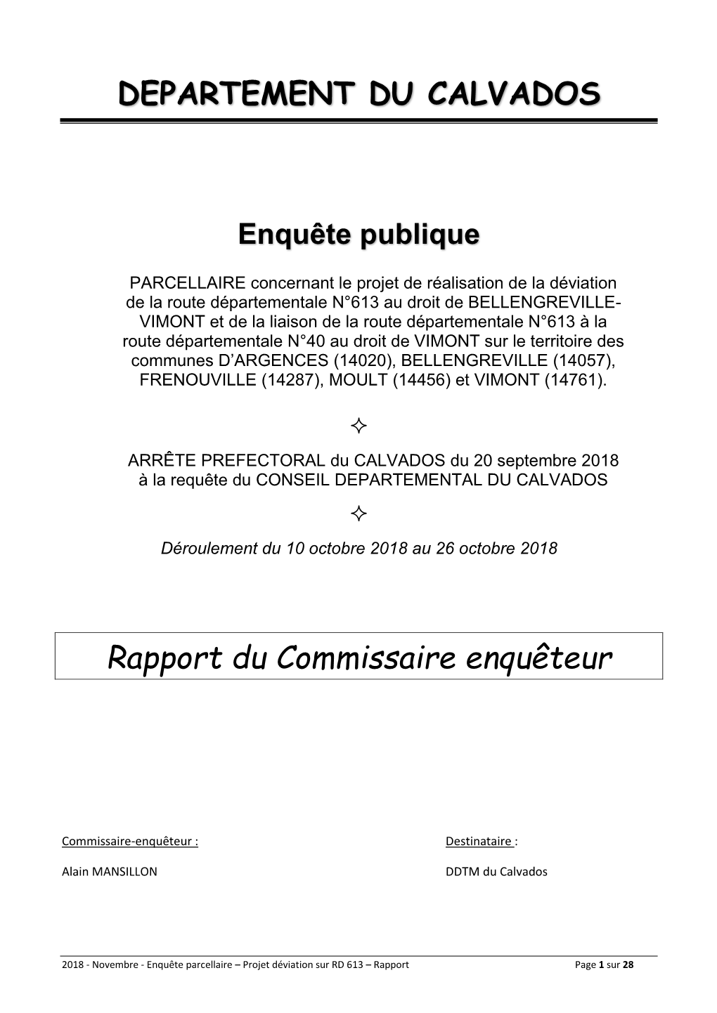 Rapport D'enquête Publique