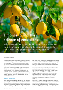 Limoncello and the Science of Emulsions