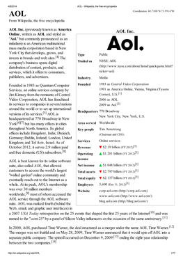 AOL Inc. (Previously Known As America AOL Inc