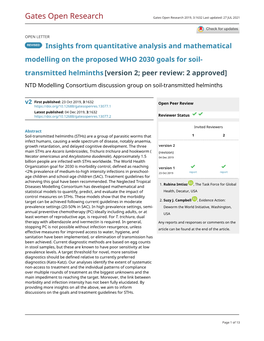 Gates Open Research Gates Open Research 2019, 3:1632 Last Updated: 27 JUL 2021