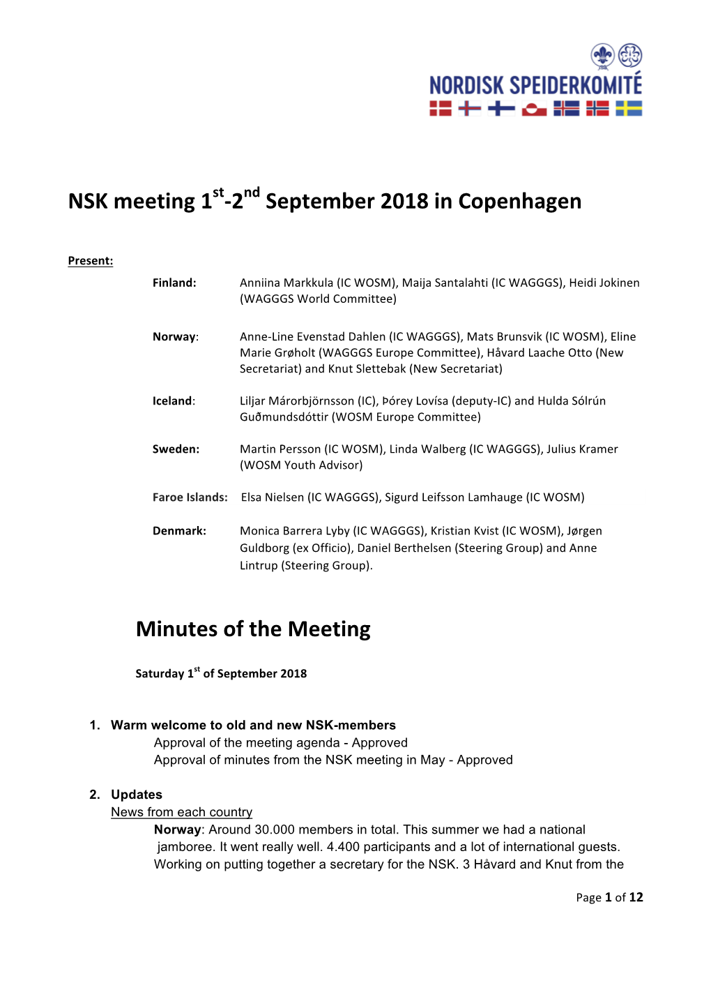 NSK Meeting Minutes Sep2018