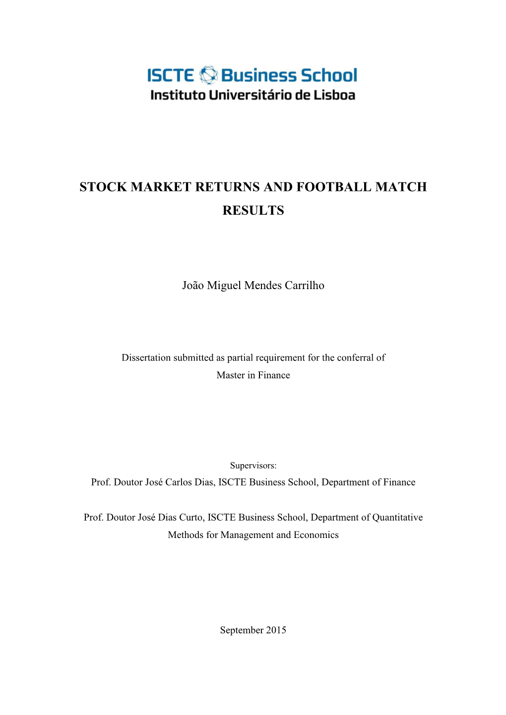 Stock Market Returns and Football Match Results