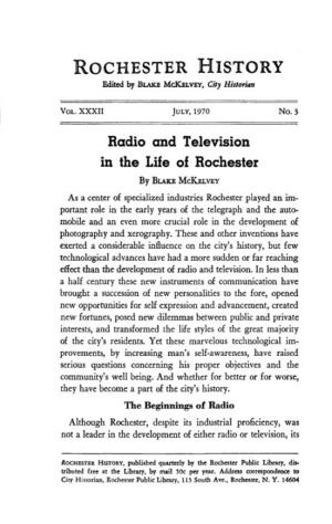 Radio and Television in the Life of Rochester