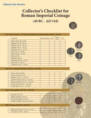 Collector's Checklist for Roman Imperial Coinage