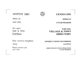 District Census Handbook, Jaunpur, Part-XIIA, Series-25, Uttar Pradesh