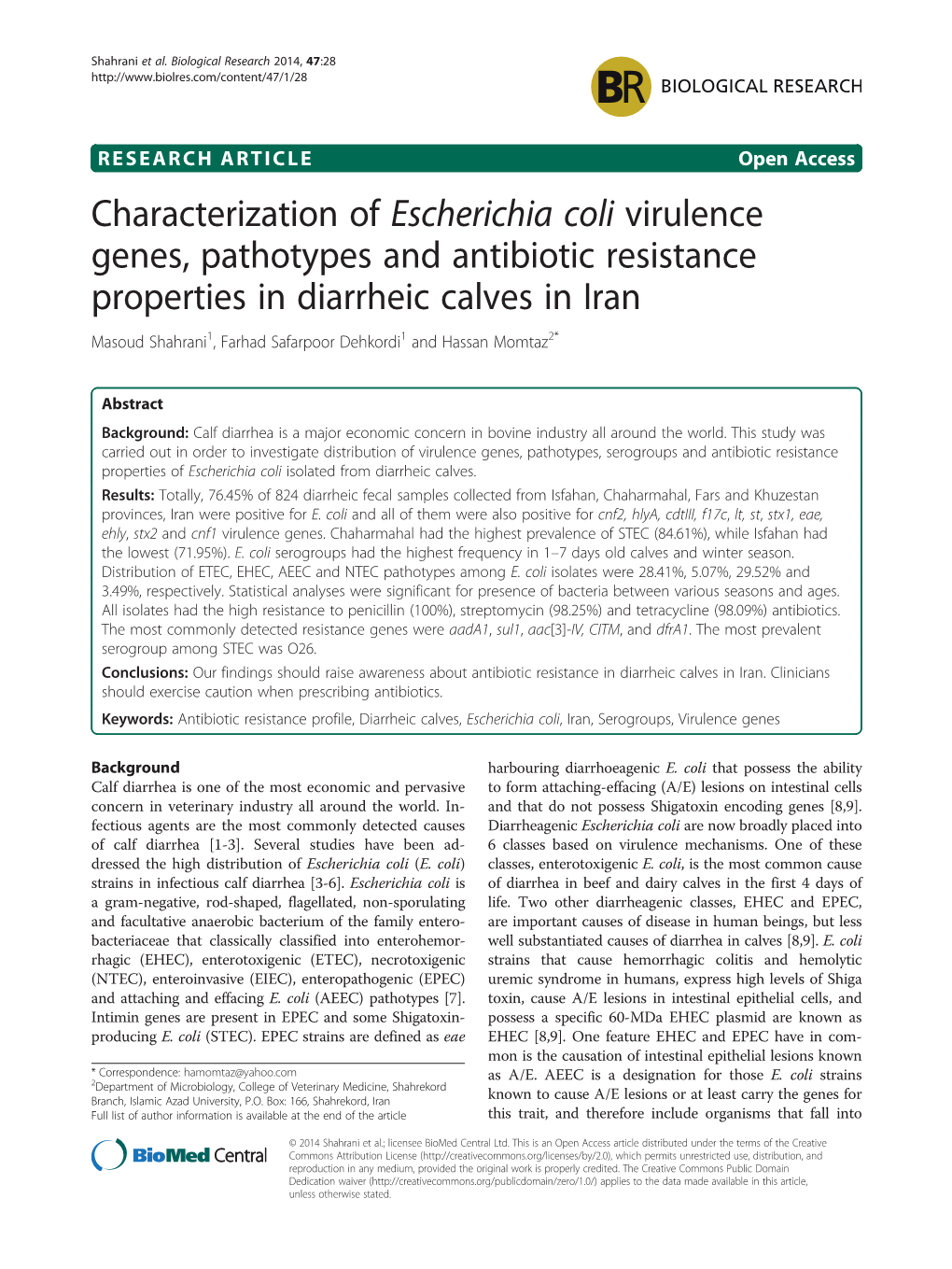 Characterization of Escherichia Coli Virulence Genes