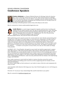 Conference Speakers