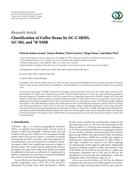 Classification of Coffee Beans by GC-C-IRMS, GC-MS, and 1H-NMR