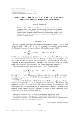 Large Deviation Principle of Freidlin-Wentzell Type for Pinned Diffusion Processes