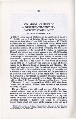 A NINETEENTH-CENTURY FACTORY COMMUNITY by OWEN ASHMORE, M.A