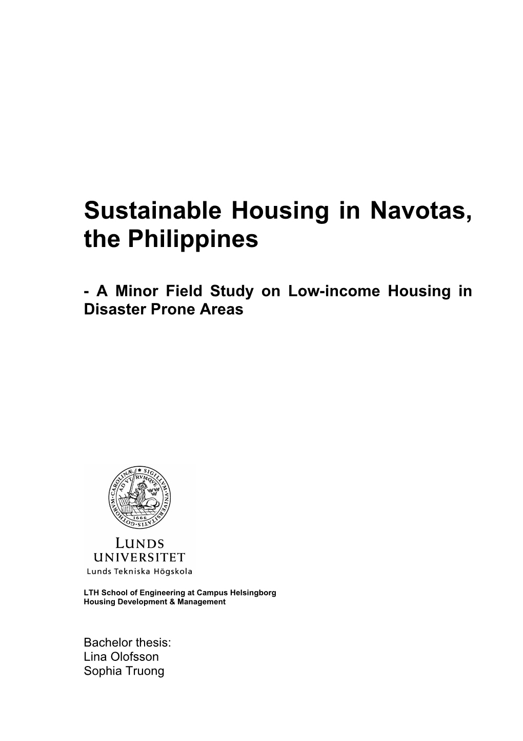 Sustainable Housing in Navotas, the Philippines