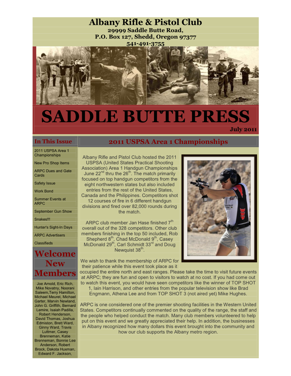 SADDLE BUTTE PRESS July 2011