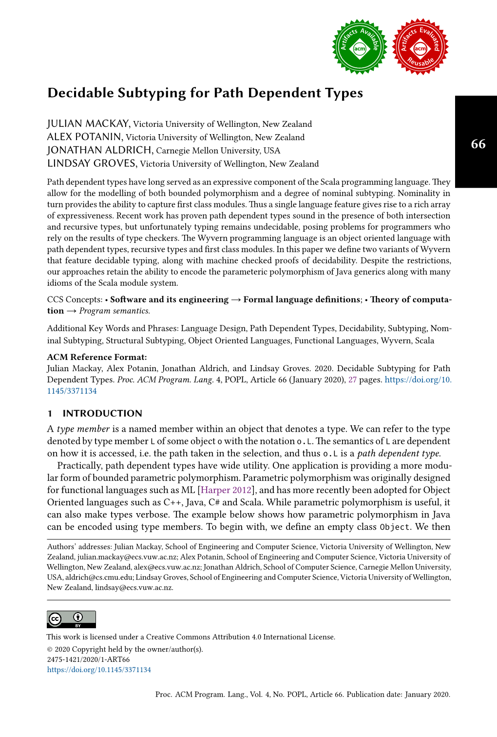 Decidable Subtyping for Path Dependent Types