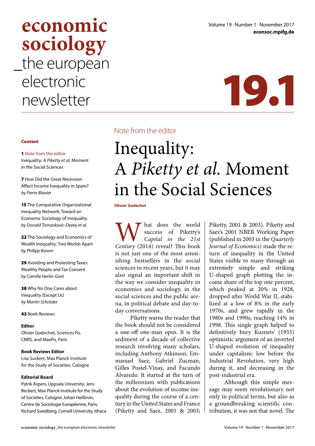 Inequality: Inequality: a Piketty Et Al