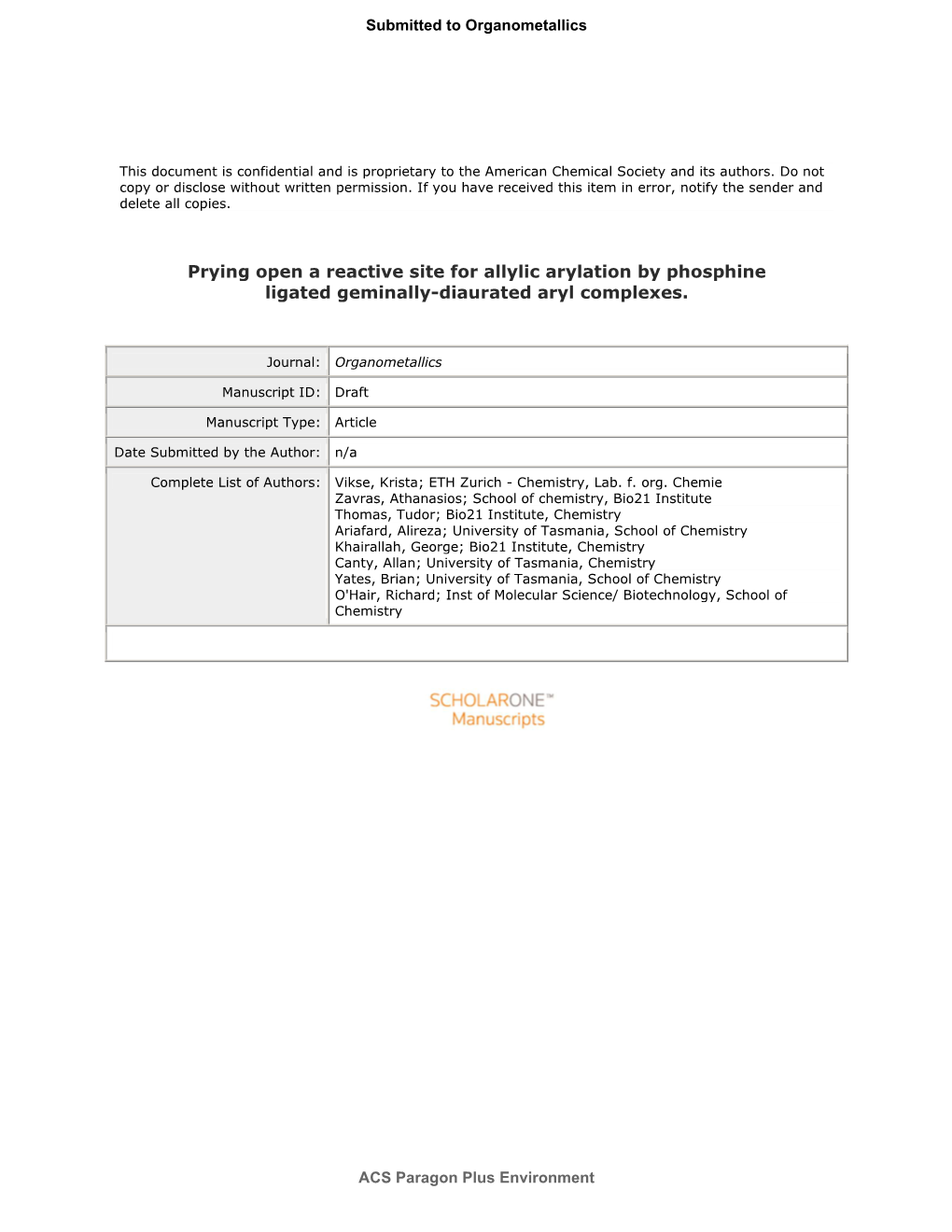 Prying Open a Reactive Site for Allylic Arylation by Phosphine Ligated Geminally-Diaurated Aryl Complexes