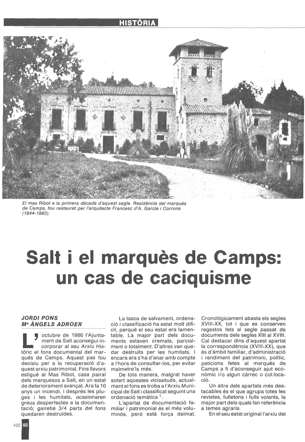 Sait Í El Marqués De Camps: Un Cas De Caciquisme