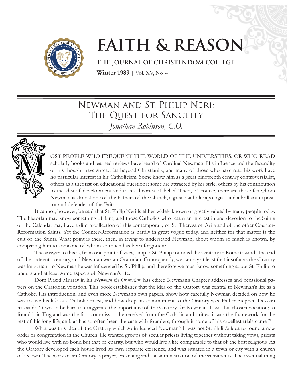 FAITH & Reason