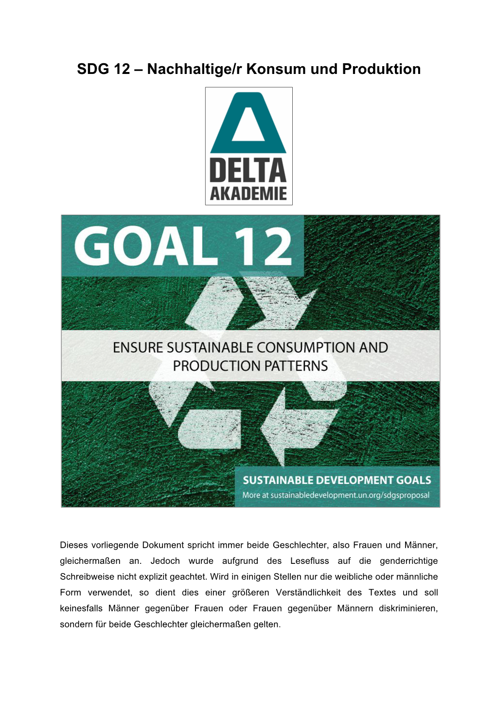 SDG 12 – Nachhaltige/R Konsum Und Produktion