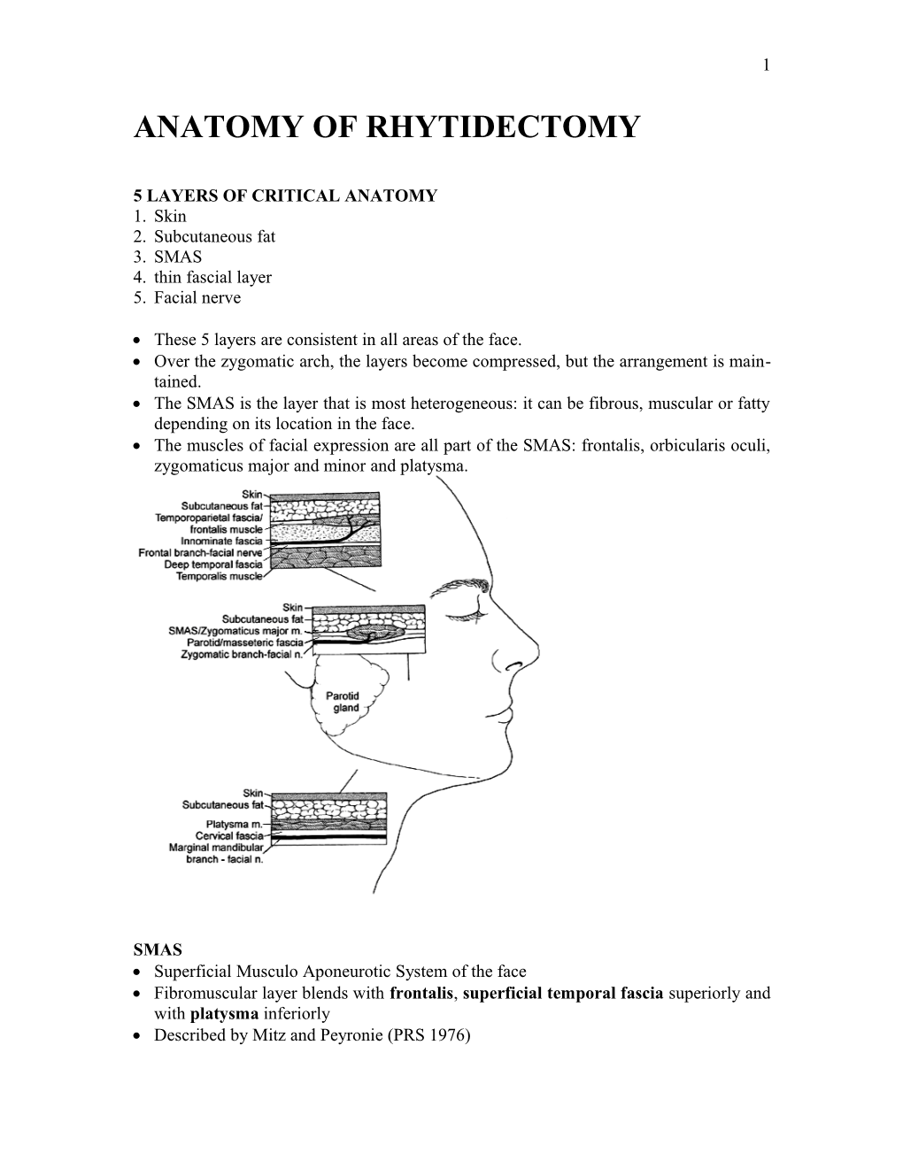 Smas and Anatomy Of