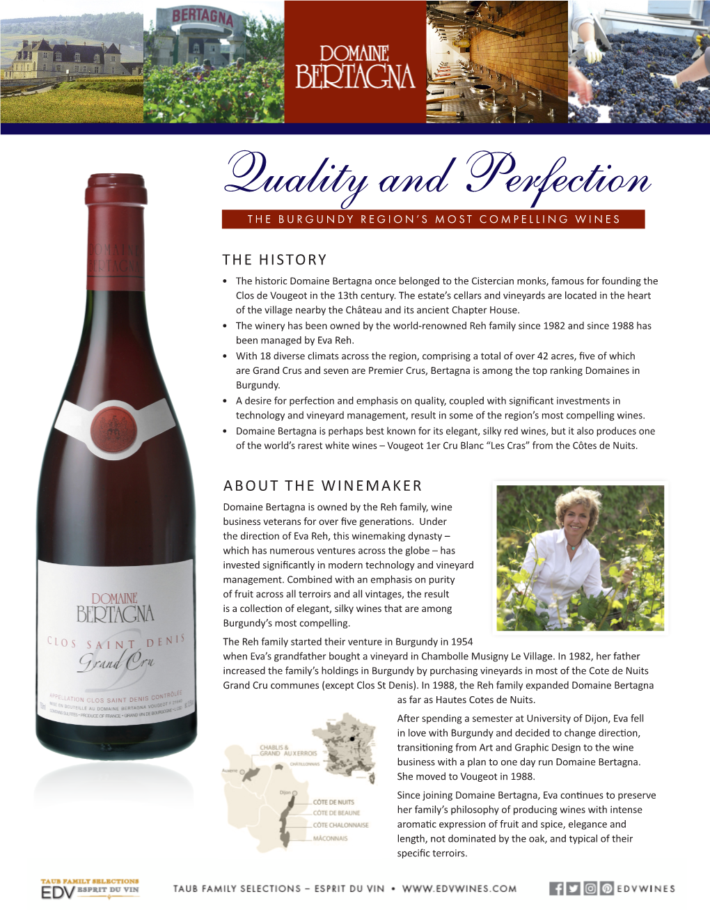 Domaine Bertagna Brand Sheet