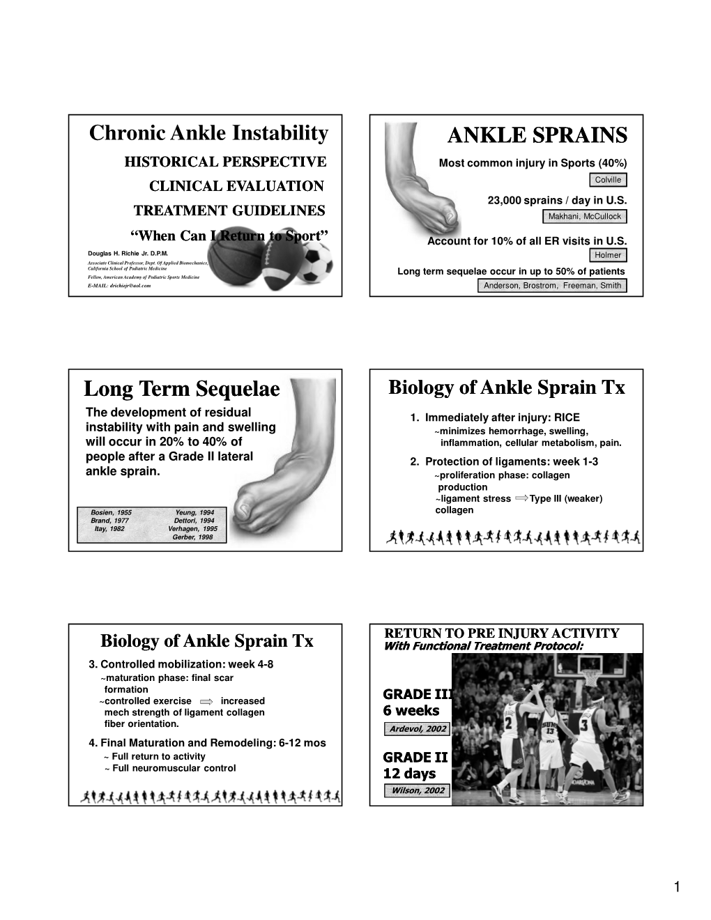 Chronic Ankle Instability ANKLE SPRAINS Long Term Sequelae