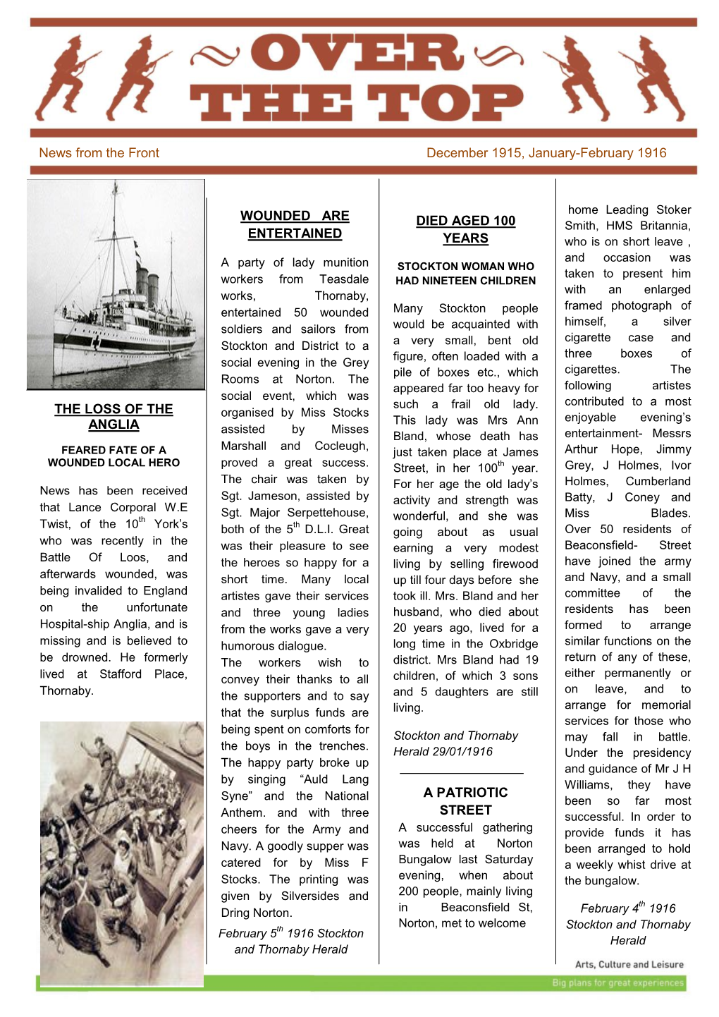 News from the Front December 1915, January-February 1916 the LOSS