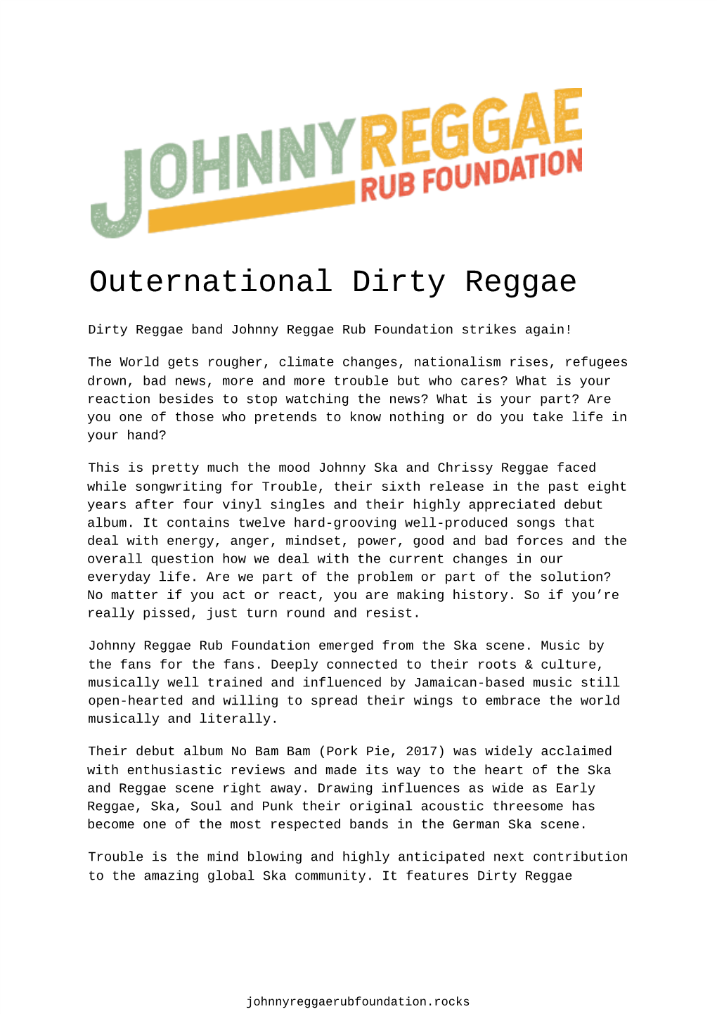 Outernational Dirty Reggae