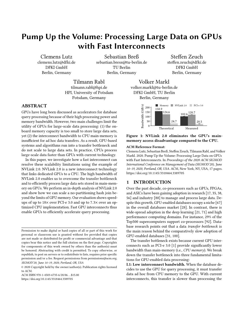 Pump up the Volume: Processing Large Data on Gpus with Fast