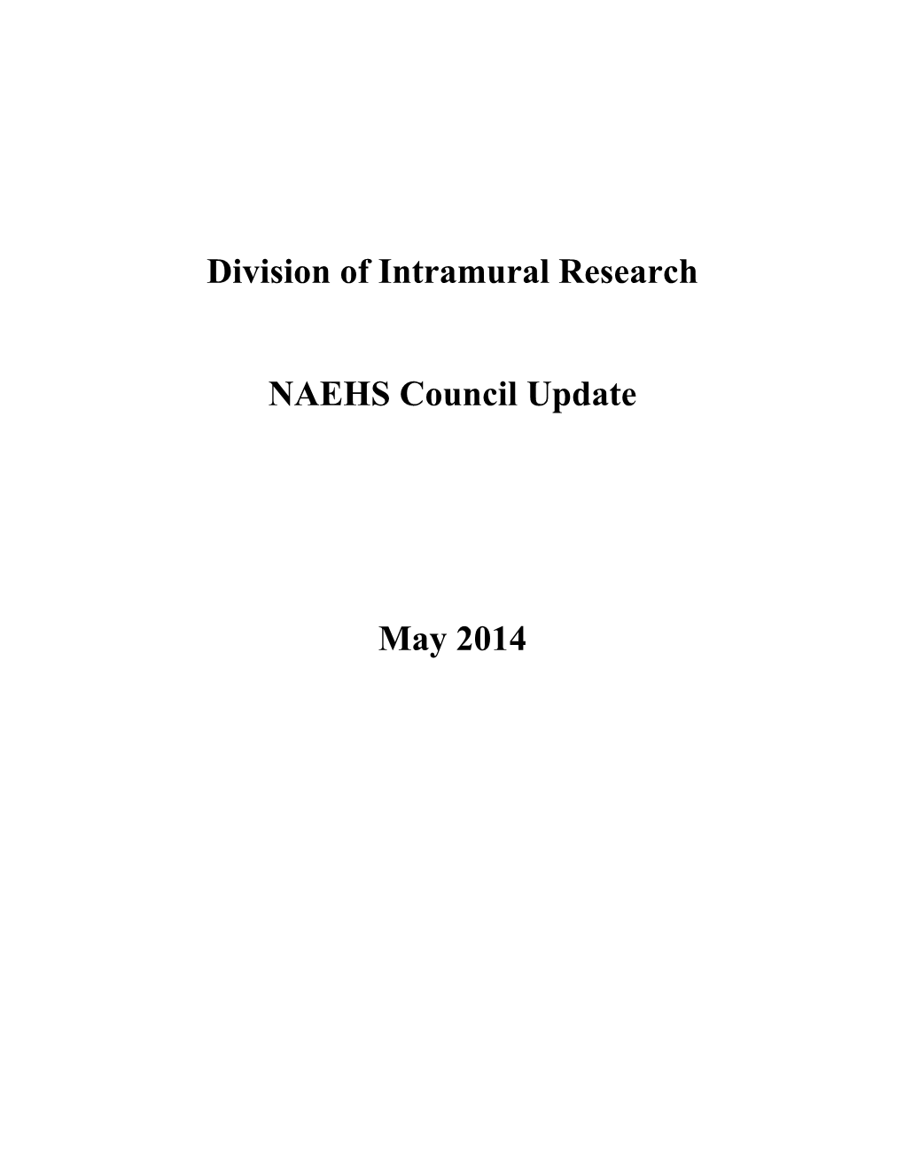 May14 NAEHS Council Update