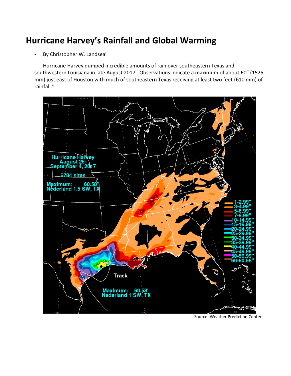 Essay on Hurricane Harvey's Rainfall and Global Warming