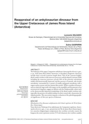 Reappraisal of an Ankylosaurian Dinosaur from the Upper Cretaceous of James Ross Island (Antarctica)