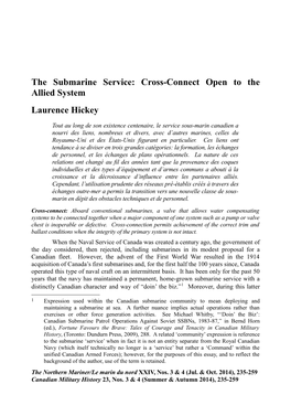 Our Submarine Service: Cross Connect Open to the Allied System