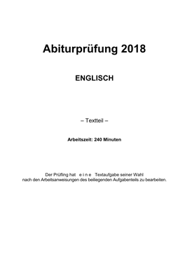 Abiturprüfung 2018
