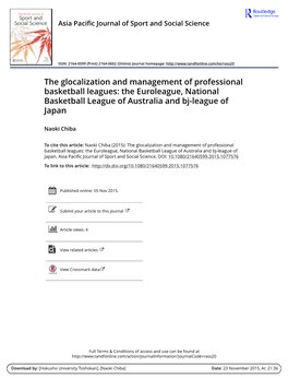 The Glocalization and Management of Professional Basketball Leagues: the Euroleague, National Basketball League of Australia and Bj-League of Japan