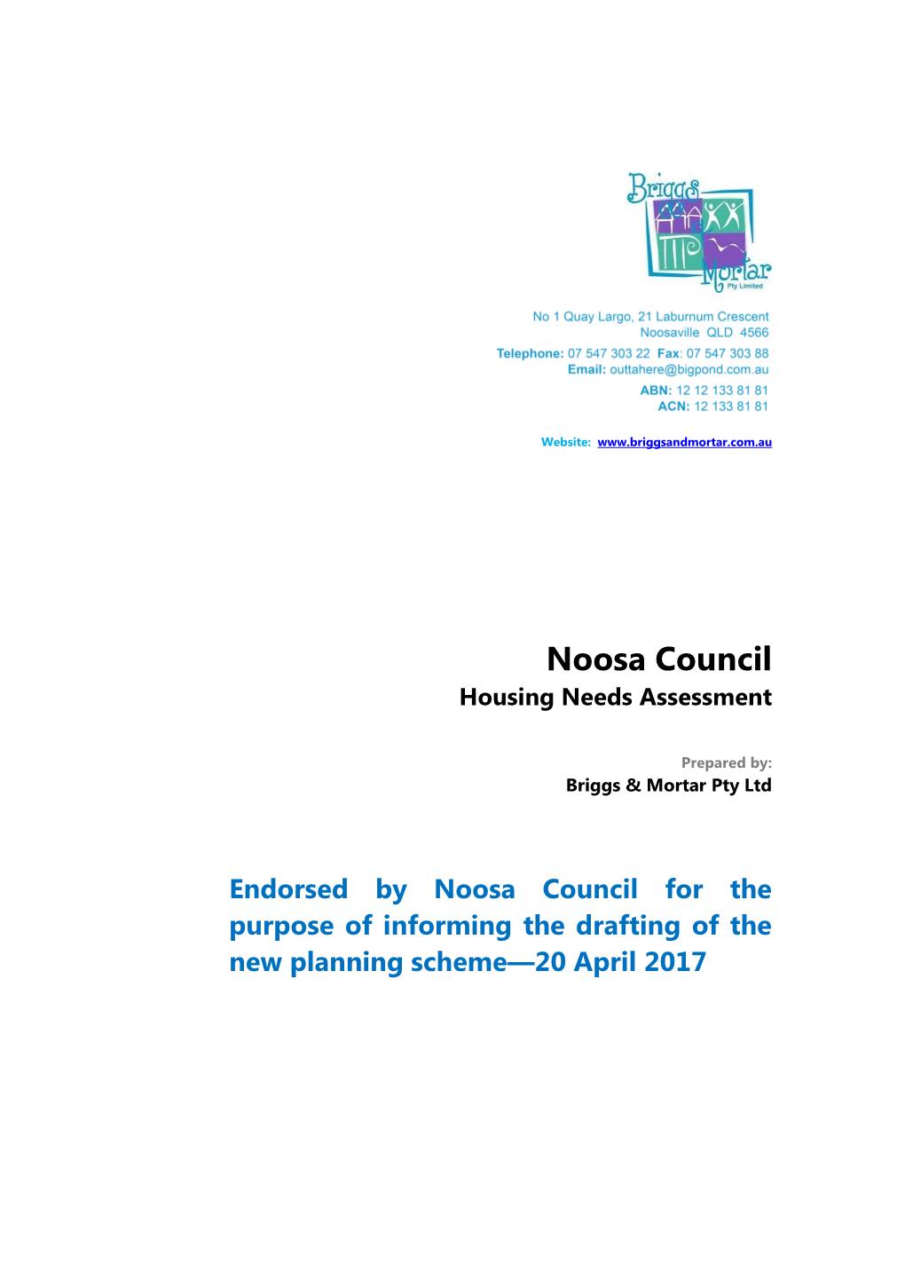 Noosa Council Housing Needs Assessment