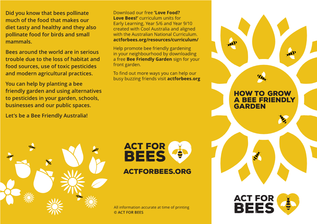 HOW to Grow a Bee Friendly Garden Actforbees.Org